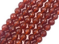 Carnelian Large-Hole Faceted Round Beads, 8–12mm, 7.5–8-Inch Strand