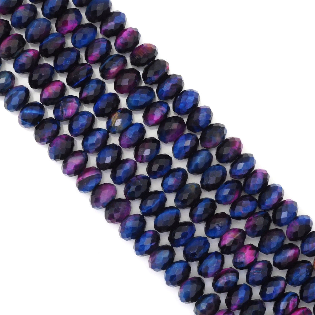 Galaxy Tiger’s Eye Faceted Rondelle Beads, 15–16-Inch Strand