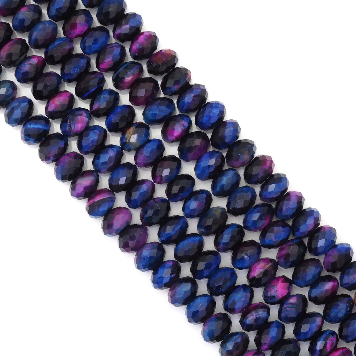 Galaxy Tiger’s Eye Faceted Rondelle Beads, 15–16-Inch Strand