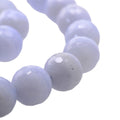 Blue Lace Agate Faceted Round Bead Strand, Approx. 7.5–7.8mm