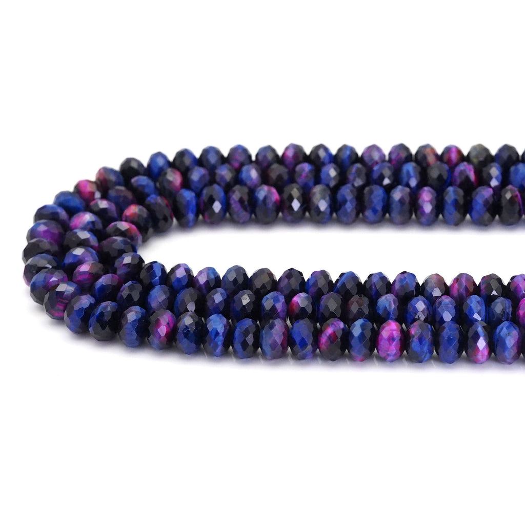 Galaxy Tiger’s Eye Faceted Rondelle Beads, 15–16-Inch Strand
