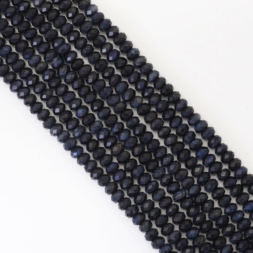 Blue Tiger’s Eye Faceted Rondelle Beads, 4 × 6mm, 15–16-Inch Strand