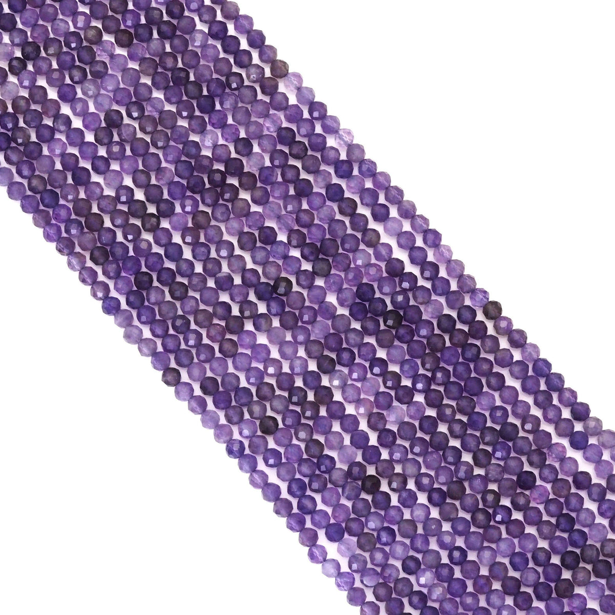 Amethyst Faceted Round Beads, 2–4mm, 15–16-Inch Strand
