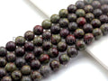 Natural Dragon Blood Jasper Smooth Round Beads, 15.5-Inch Strand