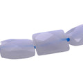 Blue Lace Agate Faceted Pillow Rectangle Beads, 8-Inch Strand