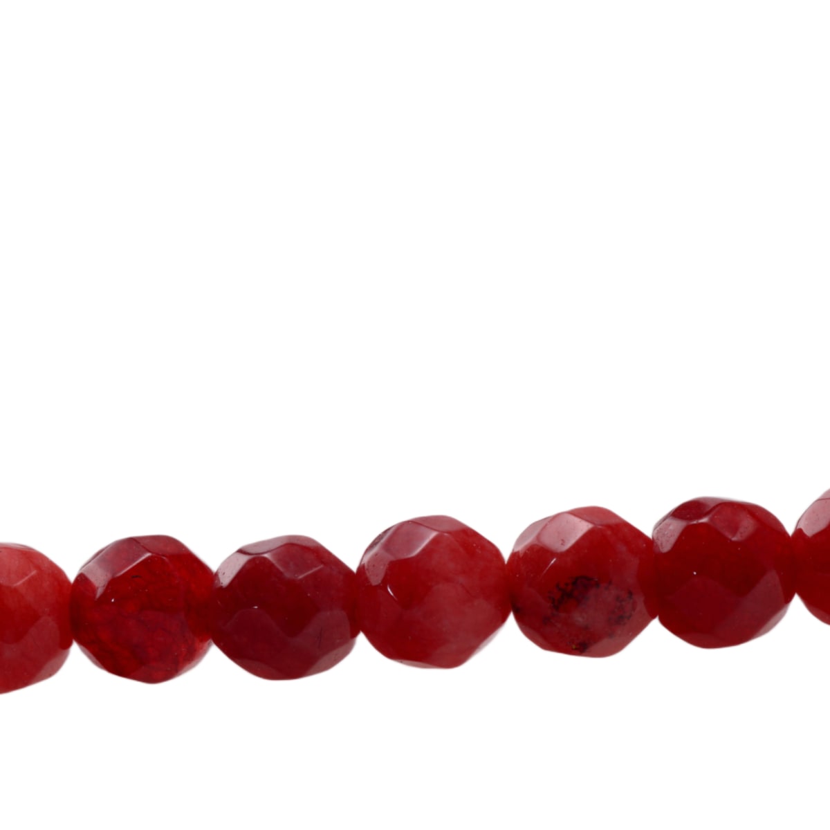 Red Agate Faceted Round Beads, 14.5-Inch Strand