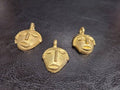 african brass small tribal mask pendants ghana ashanti set front view