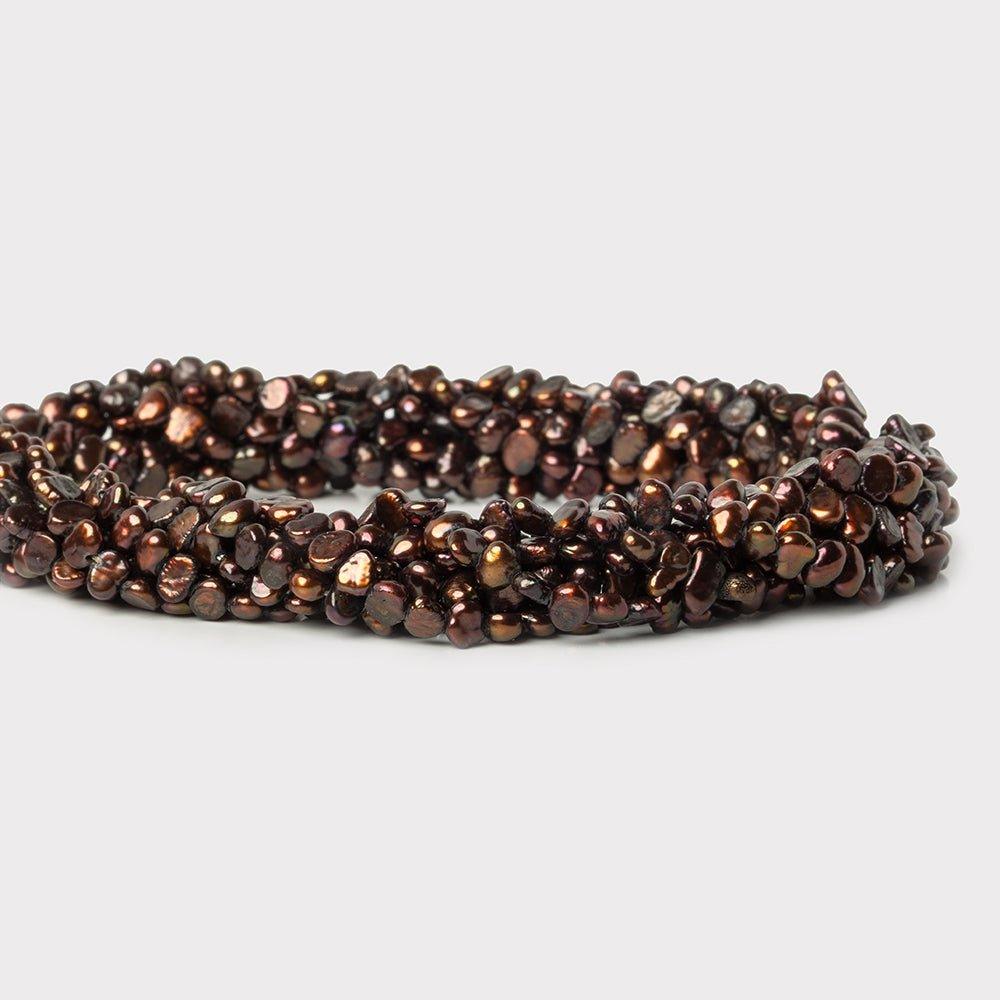 Iridescent Brown Baroque Freshwater Pearl Strand – 3–4mm, 15 Inch