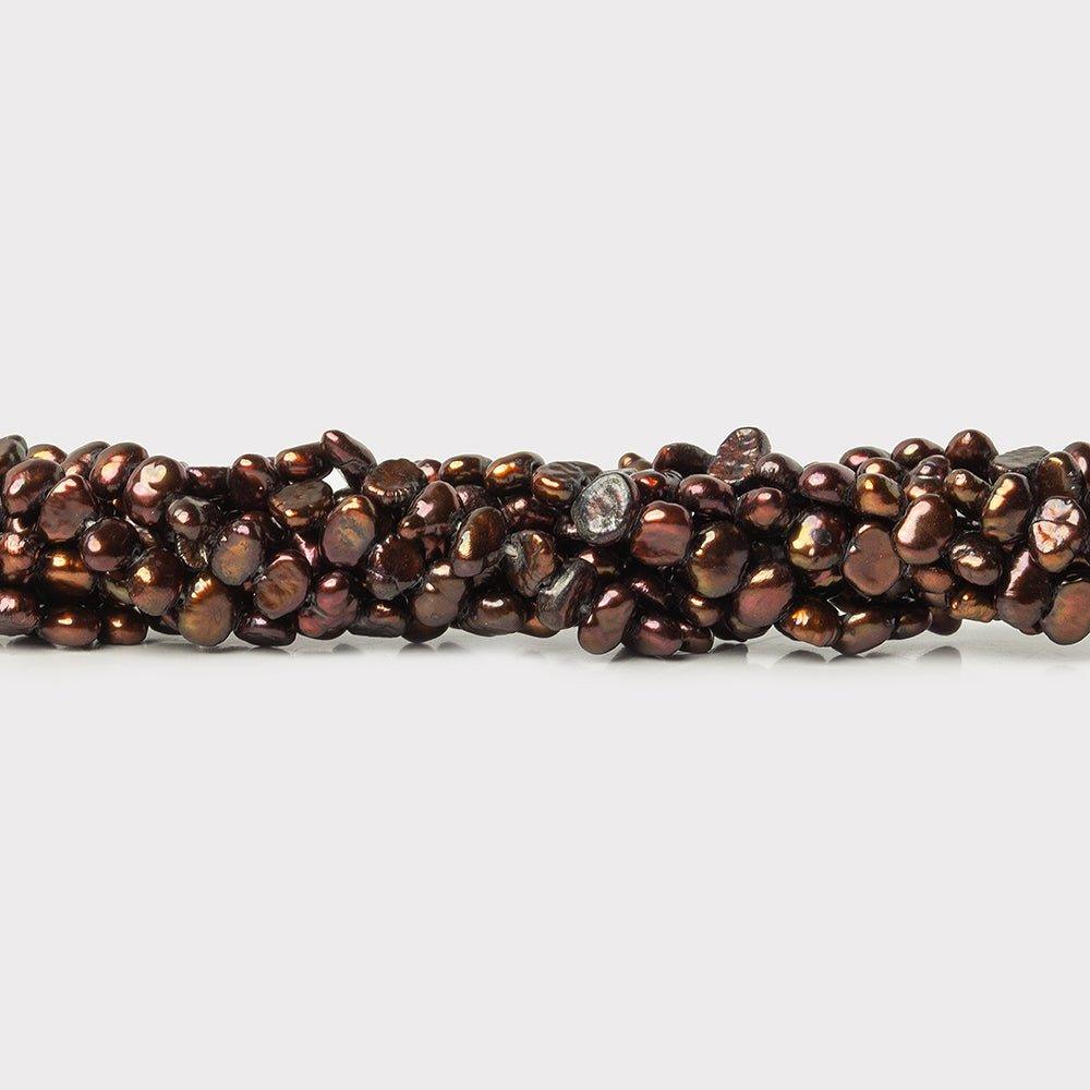Iridescent Brown Baroque Freshwater Pearl Strand – 3–4mm, 15 Inch