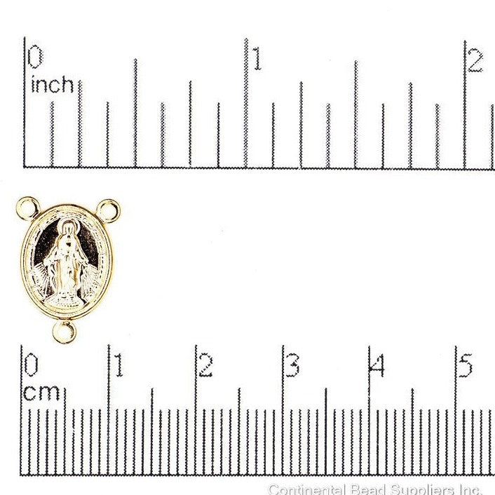 16.5mm x 11.5 Virgin Mary Connector - Made of Brass - Sold Individually - K100