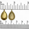 12mm x 20mm Faceted Beveled Teardrop Pendant - Made of Brass - Satin Rhodium Silver and Satin Hamilton Gold - Sold by the Piece - K74