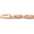 Latte Biwa Freshwater Pearl Strand – 6 × 15mm, 14 Inch