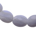 Blue Lace Agate Faceted Oval Beads, 12-Inch, 33-Bead Strand