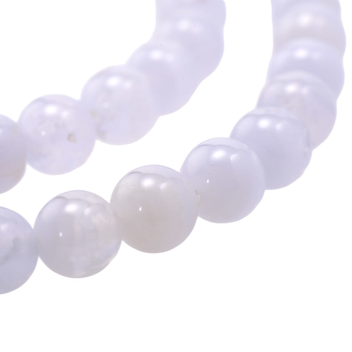 Blue Lace Agate Smooth Round Beads, 6mm Strand