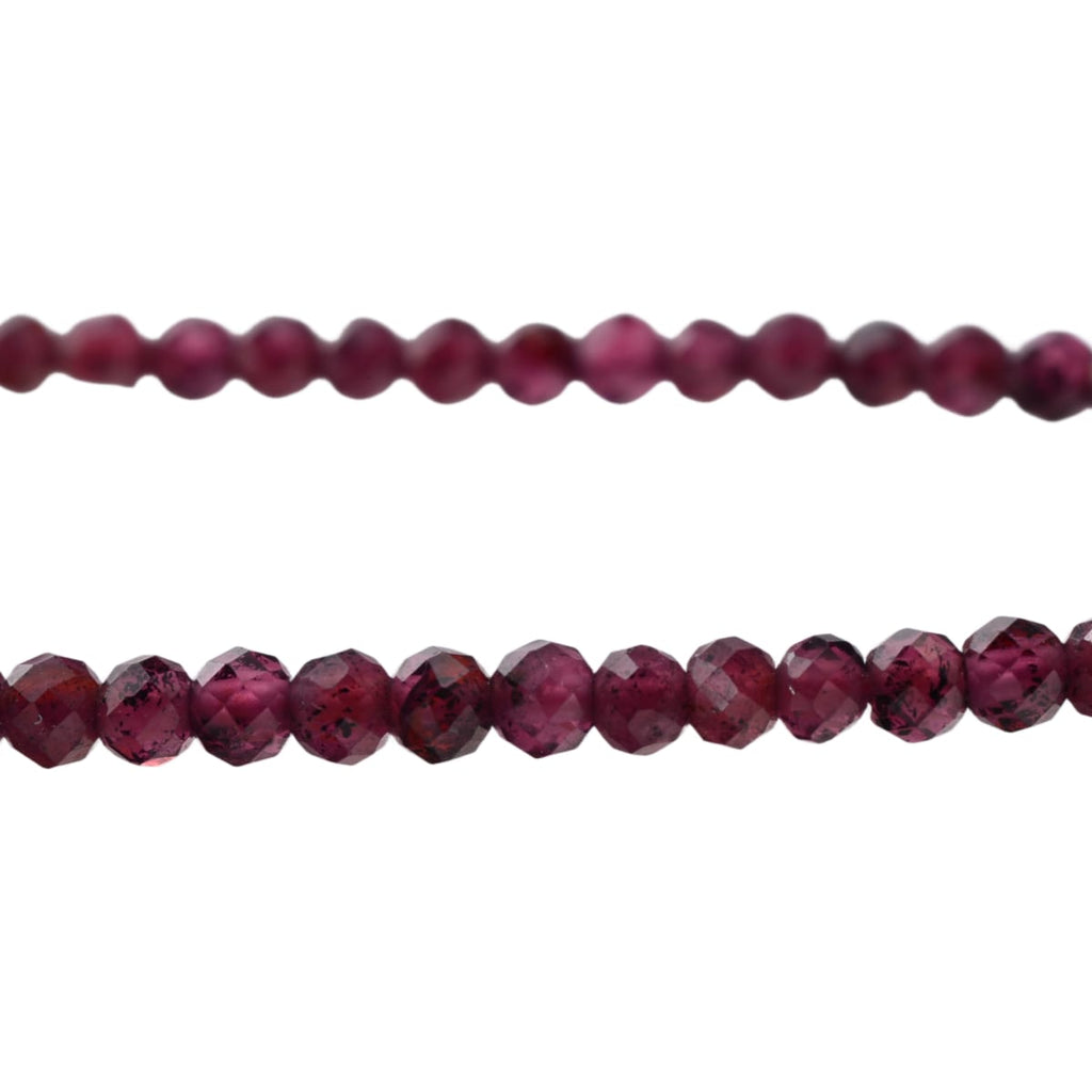 Rhodolite Garnet Faceted Round Beads, 12.5-Inch Strand
