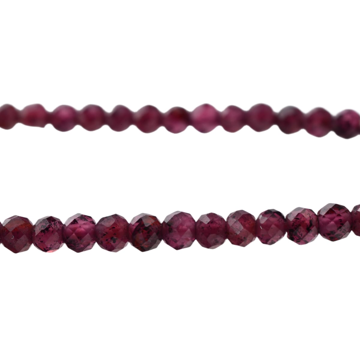 Rhodolite Garnet Faceted Round Beads, 12.5-Inch Strand