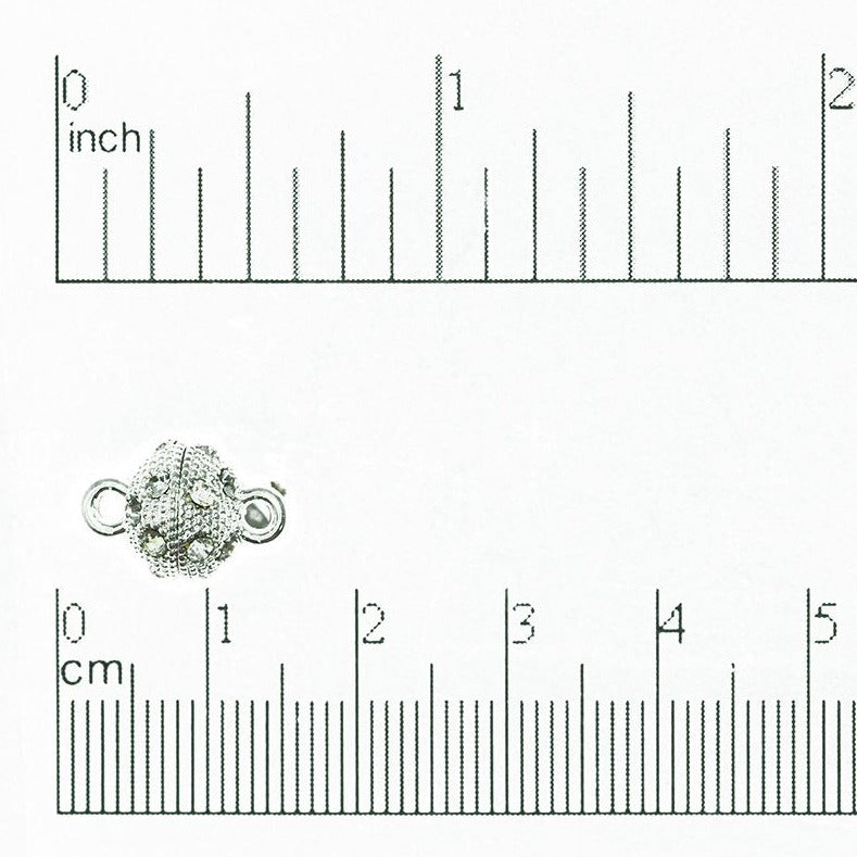 14mm x 10mm Faceted Crystal Magnet Clasp - Made of Brass - Sold Individually - CL/MC8