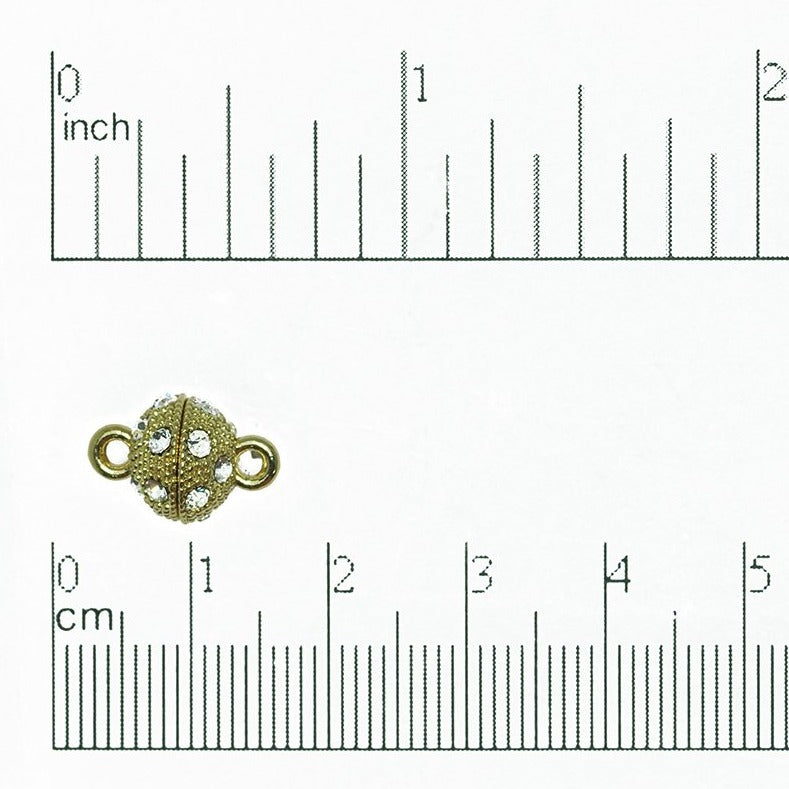14mm x 10mm Faceted Crystal Magnet Clasp - Made of Brass - Sold Individually - CL/MC8