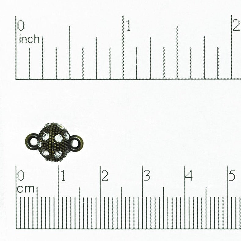 14mm x 10mm Faceted Crystal Magnet Clasp - Made of Brass - Sold Individually - CL/MC8