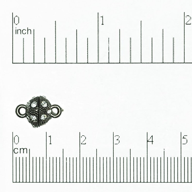 14mm x 10mm Faceted Crystal Magnet Clasp - Made of Brass - Sold Individually - CL/MC8