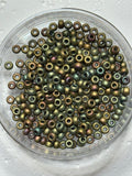 Miyuki 6/0 F463K Metallic Khaki Iris Matte Seed Beads - 10 g