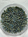Matsuno 6/0 Matte Silver Lined Sage Iris Square Hole Seed Beads - 10 g