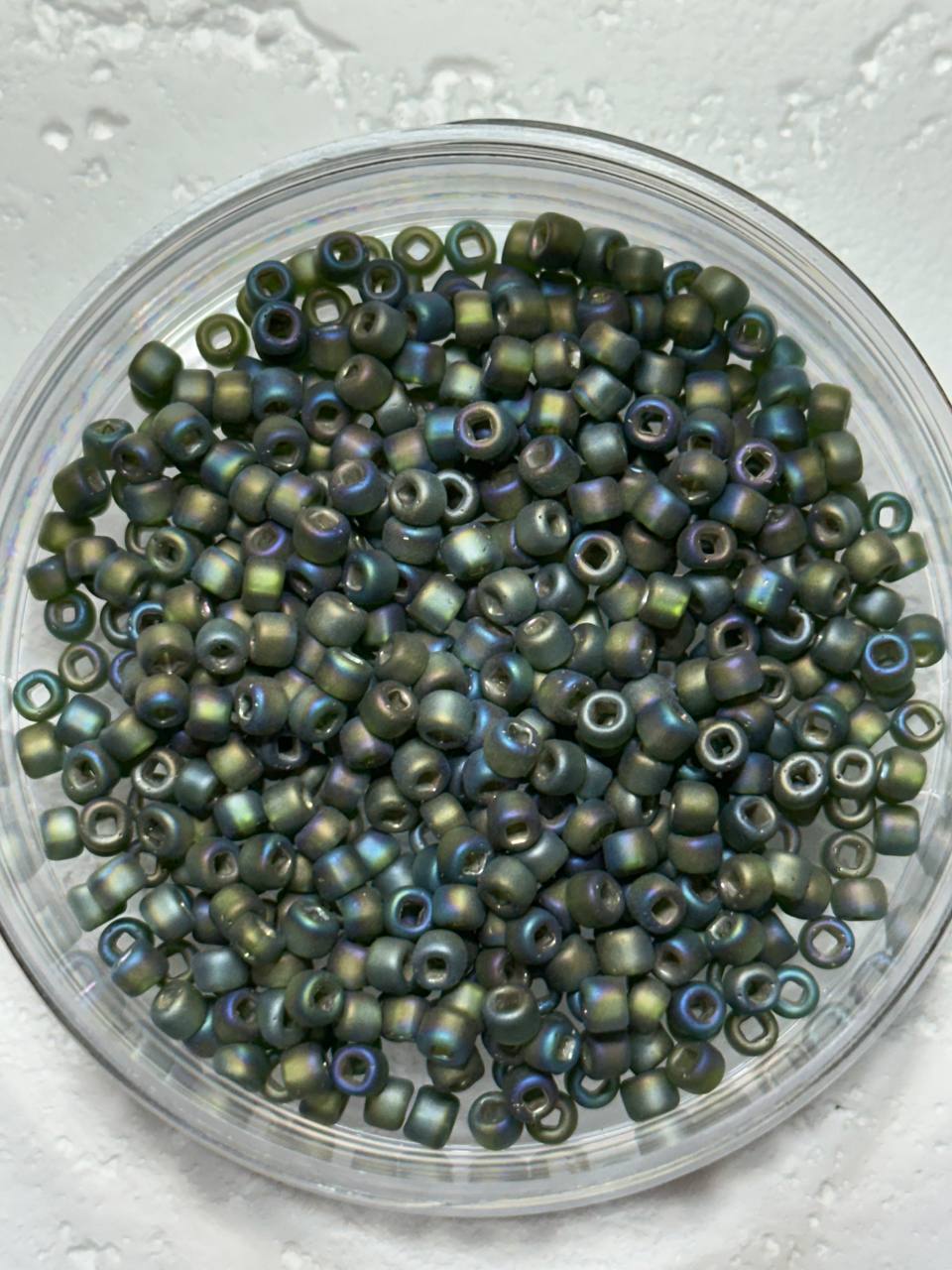 Matsuno 6/0 Matte Silver Lined Sage Iris Square Hole Seed Beads - 10 g