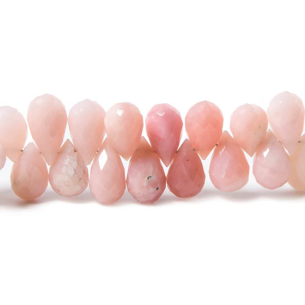 9x6–11x5mm Pink Peruvian Opal Faceted Teardrop Beads, 8-Inch Strand