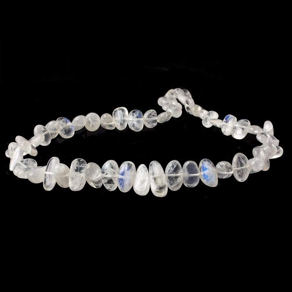 Rainbow Moonstone side drilled plain nuggets 16 inch 45 beads 9x8-15x9mm A