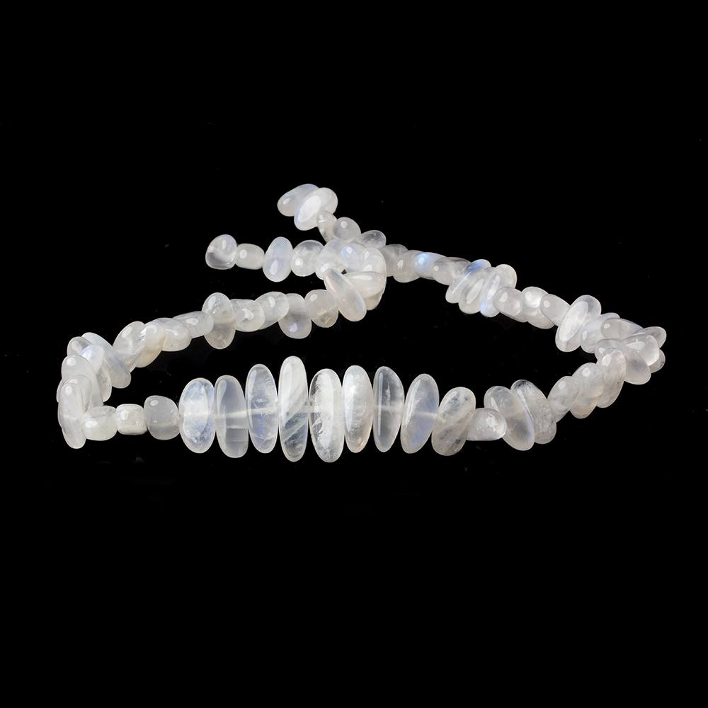 Rainbow Moonstone side drilled plain nuggets 16 inch 61 beads 11x7-16x7mm A
