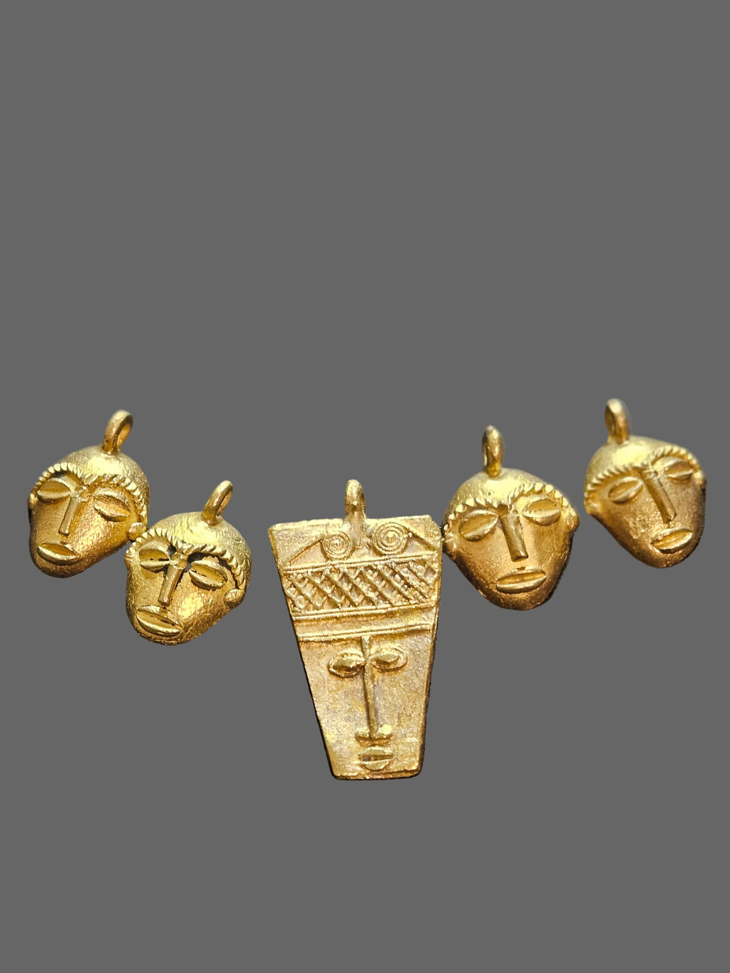 ashanti brass mask pendant necklace handcrafted ghana