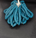 Classic Teal Krobo Powdered Glass Disc Beads Handmade in Ghana from Recycled Glass