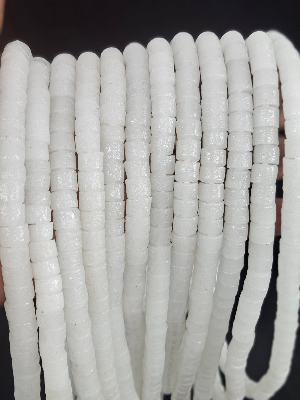 Frosty White Krobo Glass Beads – Bead Breakout