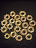 ashanti brass ring beads donut spacers hand cast ghana set of 20