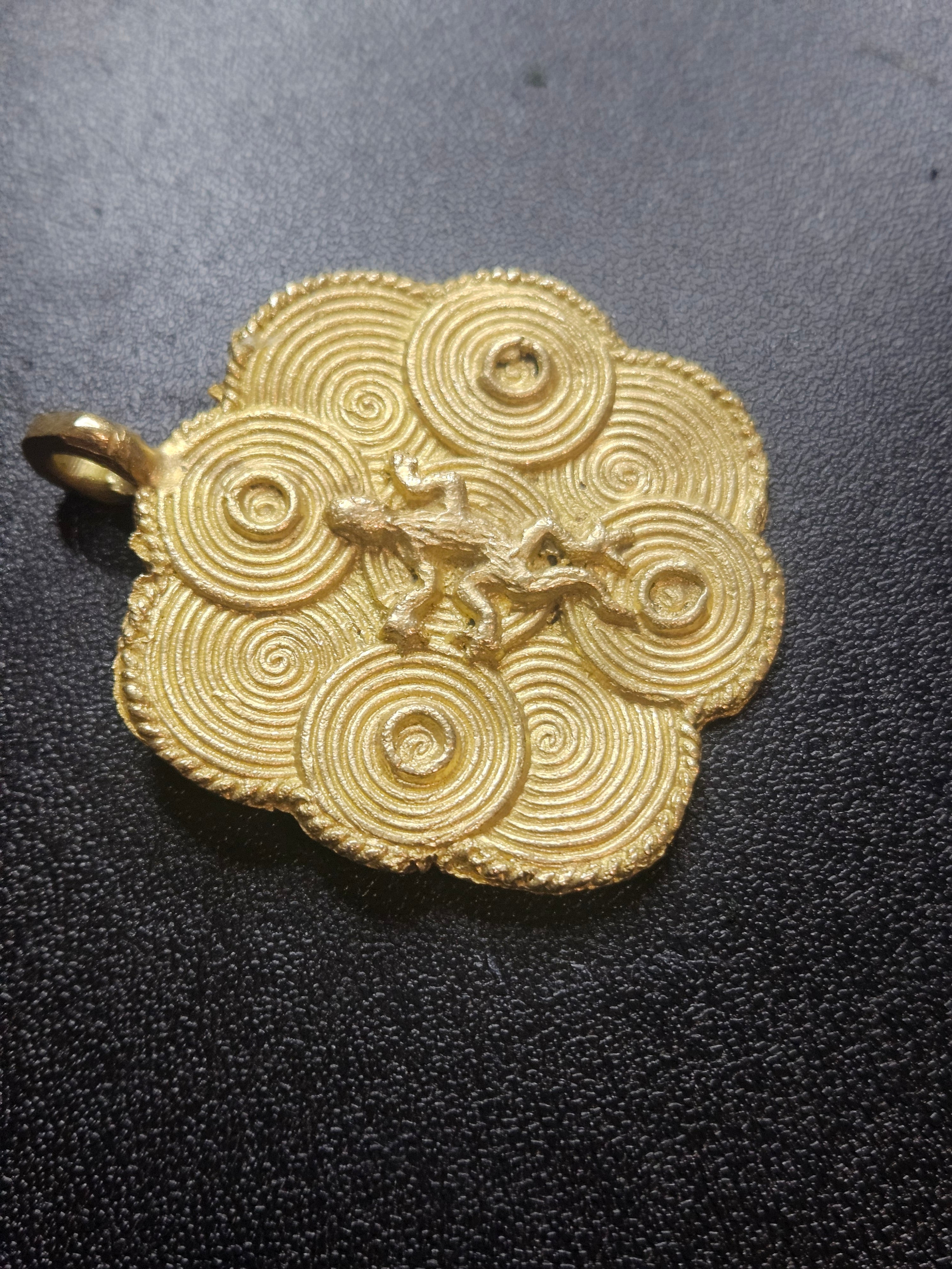 ashanti brass adinkra pendant heritage jewelry ghana