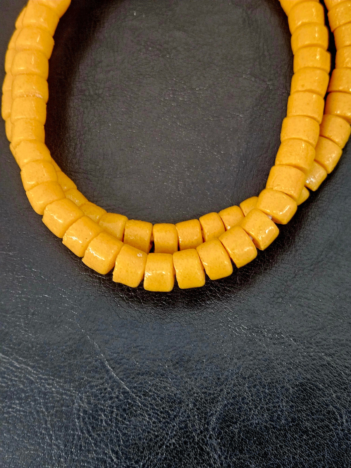 Golden Ochre Krobo Glass Beads – Bead Breakout