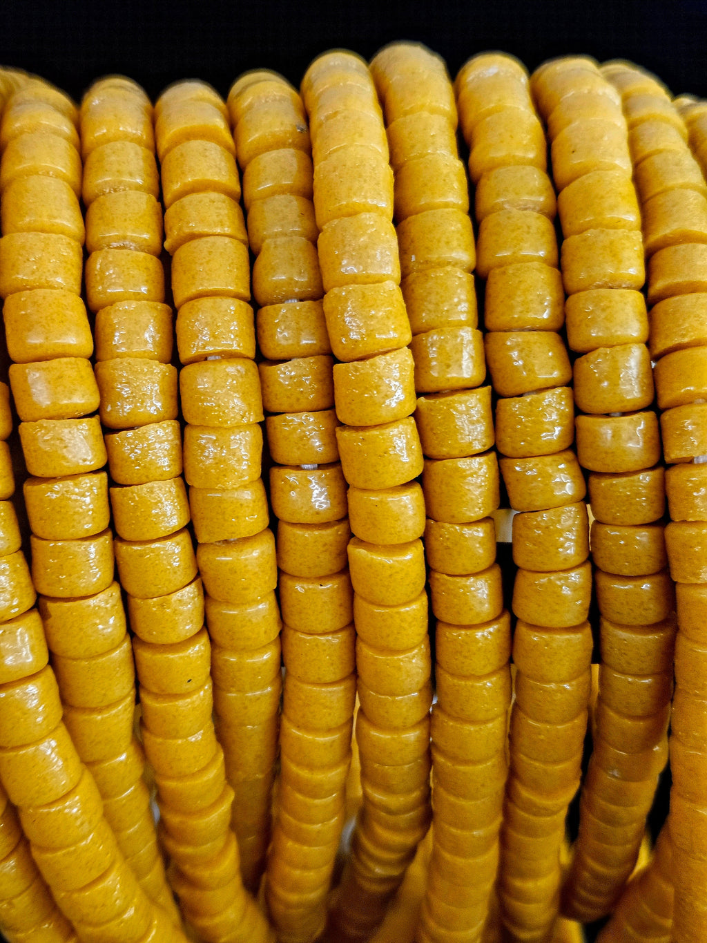 Golden Ochre Krobo Glass Beads – Bead Breakout