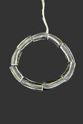 African Glass Beads – Painted Krobo Long Tubes, Black & Gold Beads