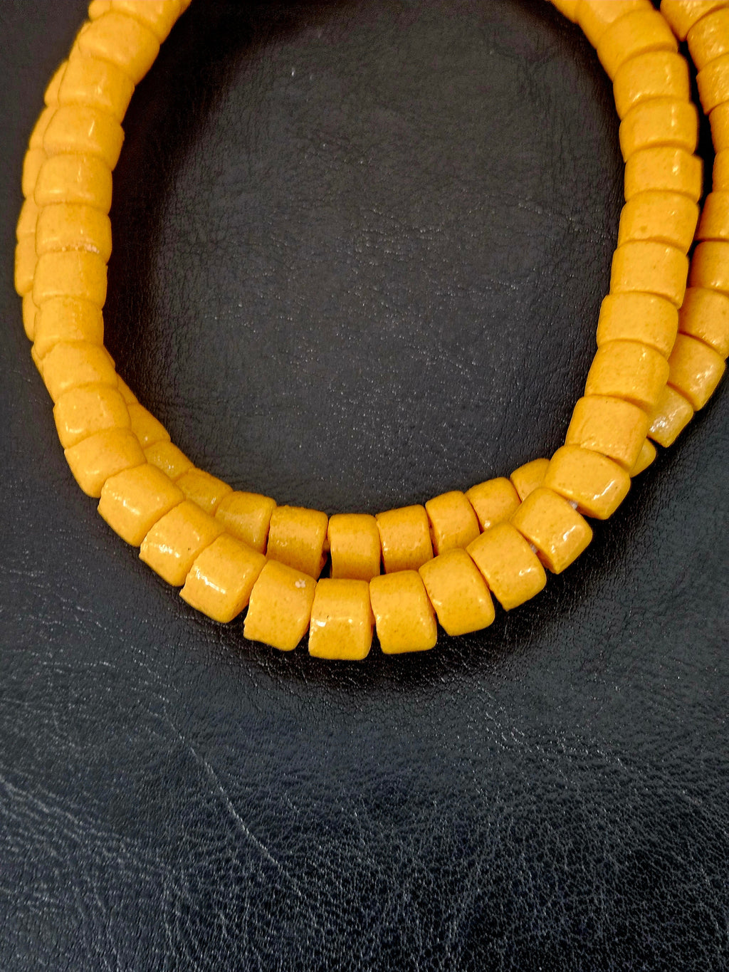 Golden Ochre Krobo Glass Beads – Bead Breakout