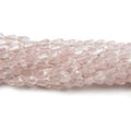 3x5mm Rose Quartz Straight-Drilled Faceted Teardrop Beads, 14.5-Inch Strand