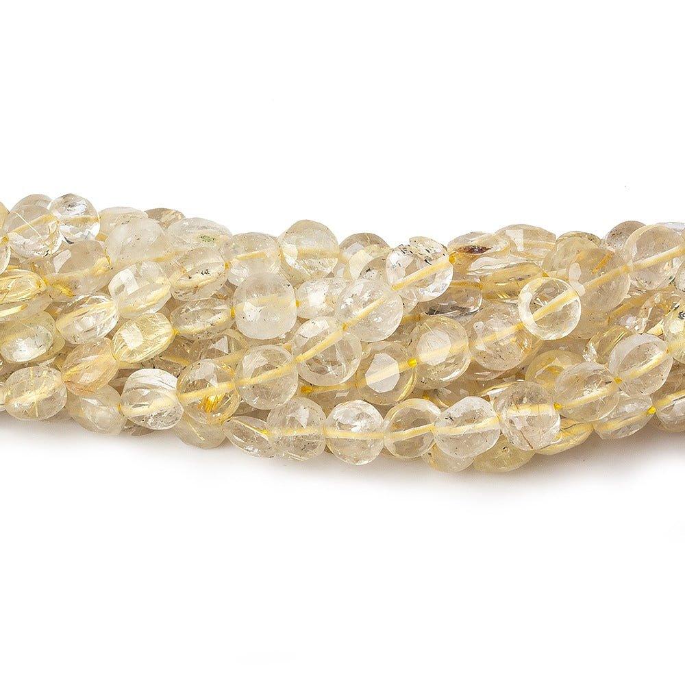 Rutilated Quartz Beads Faceted 4-5mm Coins