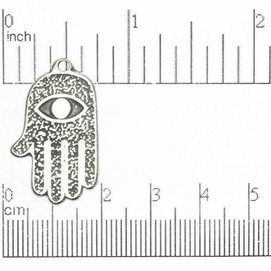 18mm x 30mm Hamsa Hand Pendant - Pew100 - Made of Pewter - Sold by the Piece