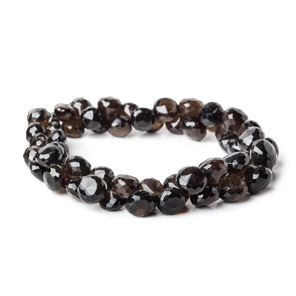 7–9mm Smoky Quartz Faceted Candy Kiss Briolette Beads