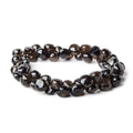 7–9mm Smoky Quartz Faceted Candy Kiss Briolette Beads