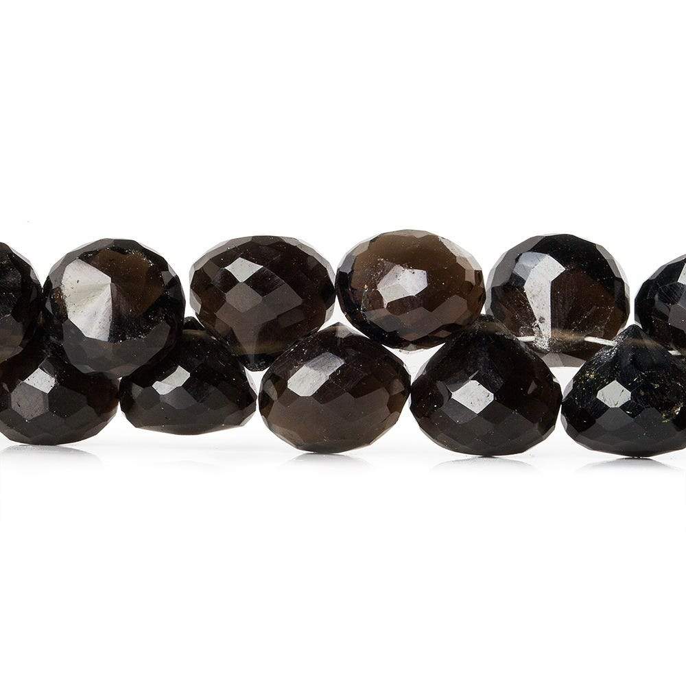 7–9mm Smoky Quartz Faceted Candy Kiss Briolette Beads
