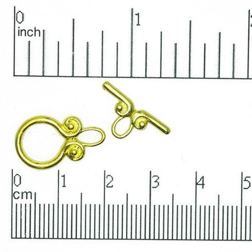 12mm Ring, 18mm Bar Swirl Toggle Clasp - Made of plated pewter - Sold as a set - CBS11/2383