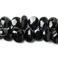 Tri-Color Agate Faceted Pear Briolette Beads, 7.5 inch