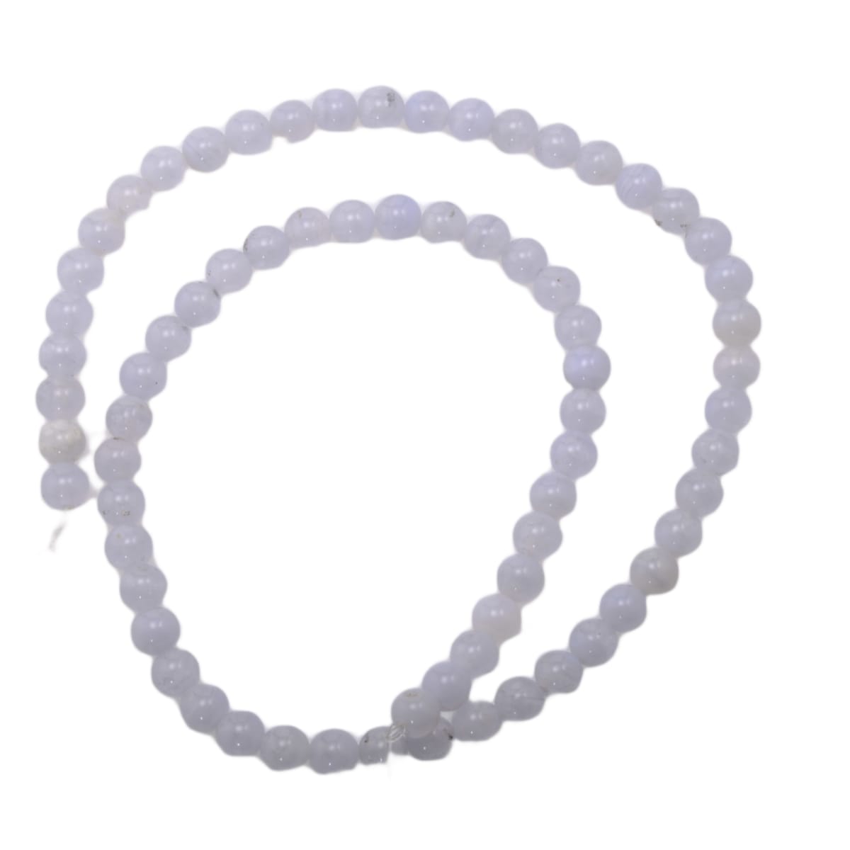 Blue Lace Agate Smooth Round Beads, 6mm Strand