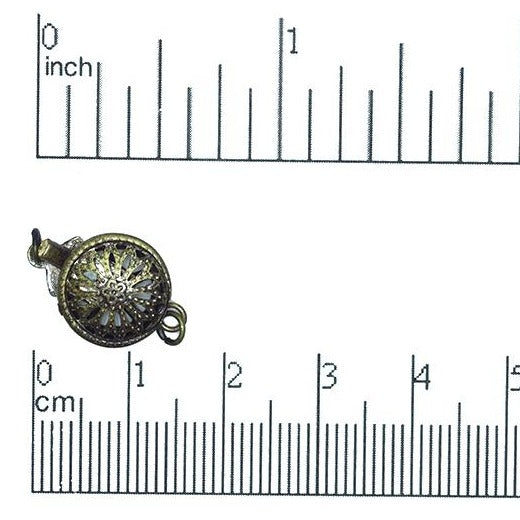 10mm Filigree Round Box Clasp - Made of Brass - Sold Individually - CL/14